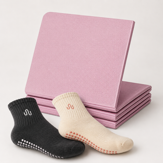 Fold2flow mat + 2 pairs of non-slip yoga socks